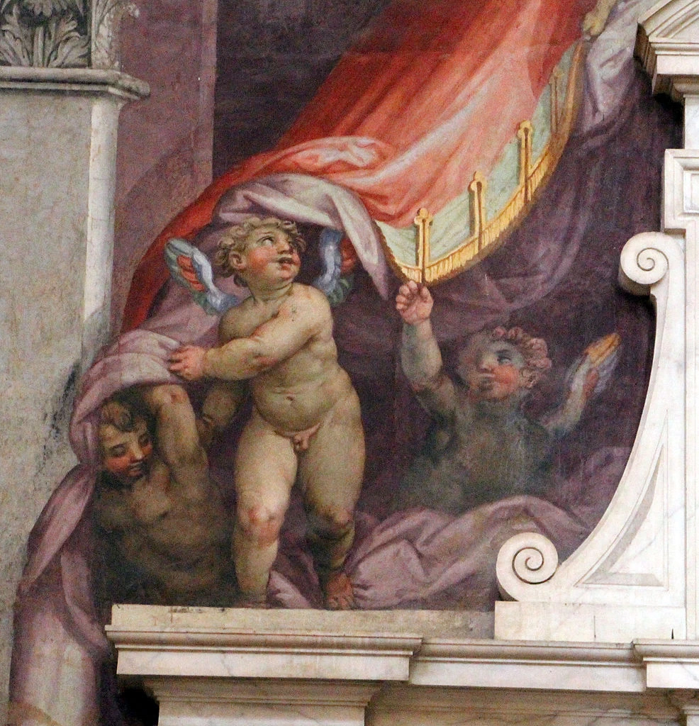 Dettaglio della decorazione ad affresco per la Tomba di Michelangelo Buonarroti 21